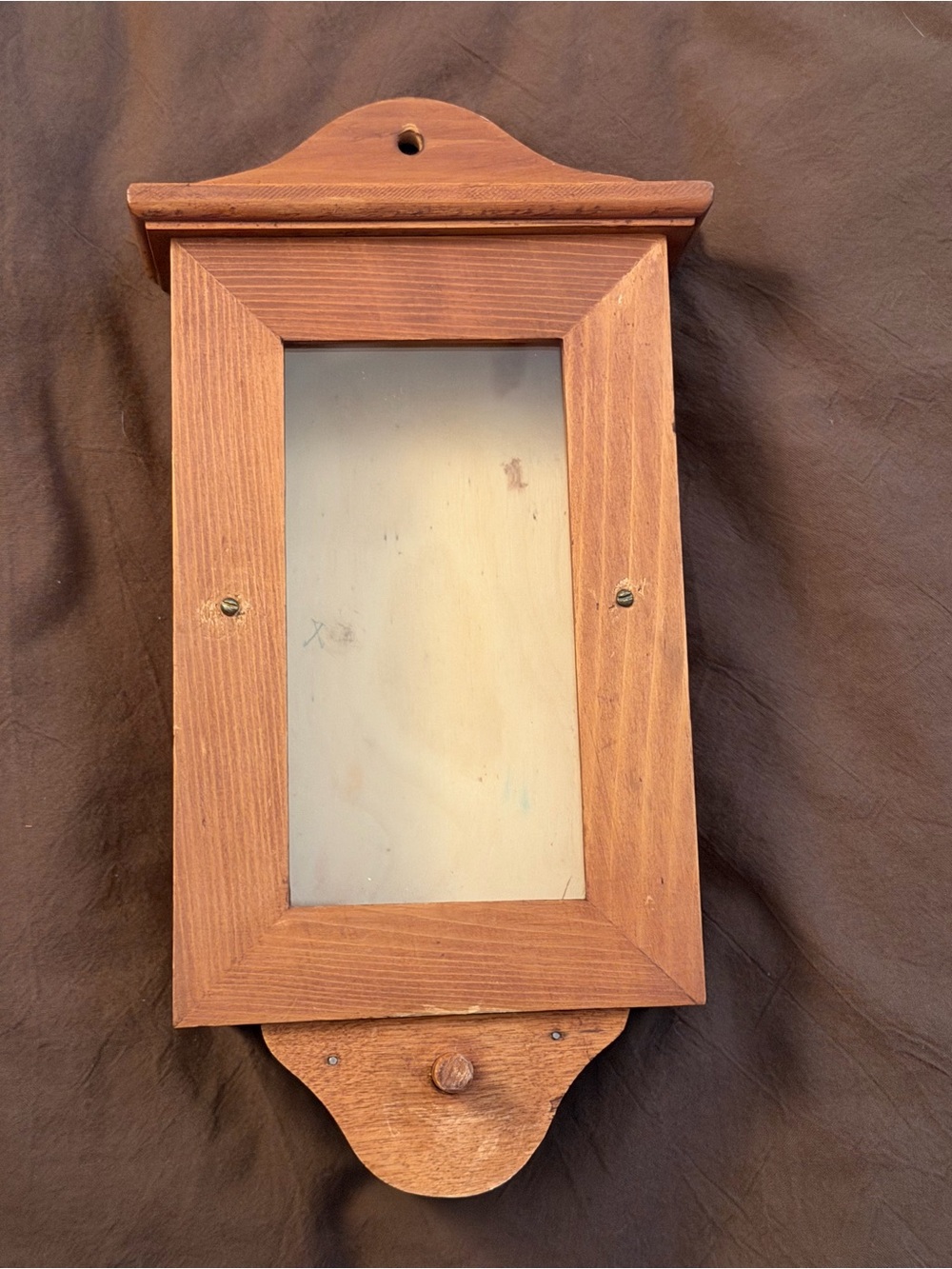 Rustic Wooden Wall Mirror - Natural Brown
